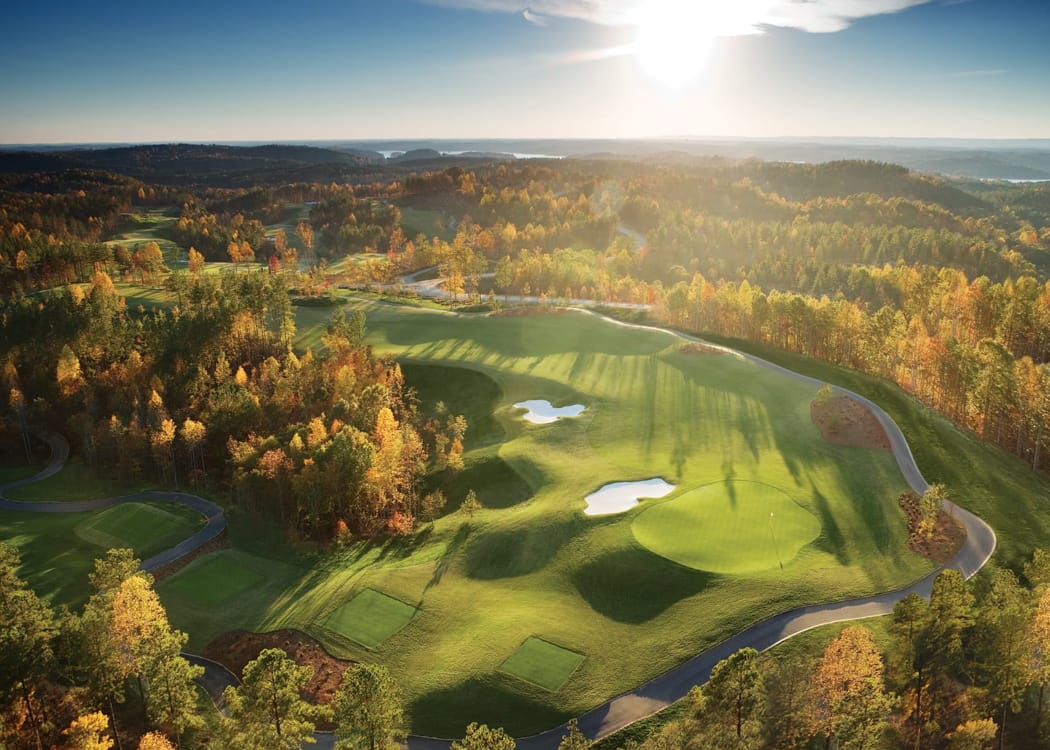 aerial of the cliffs at keowee springs