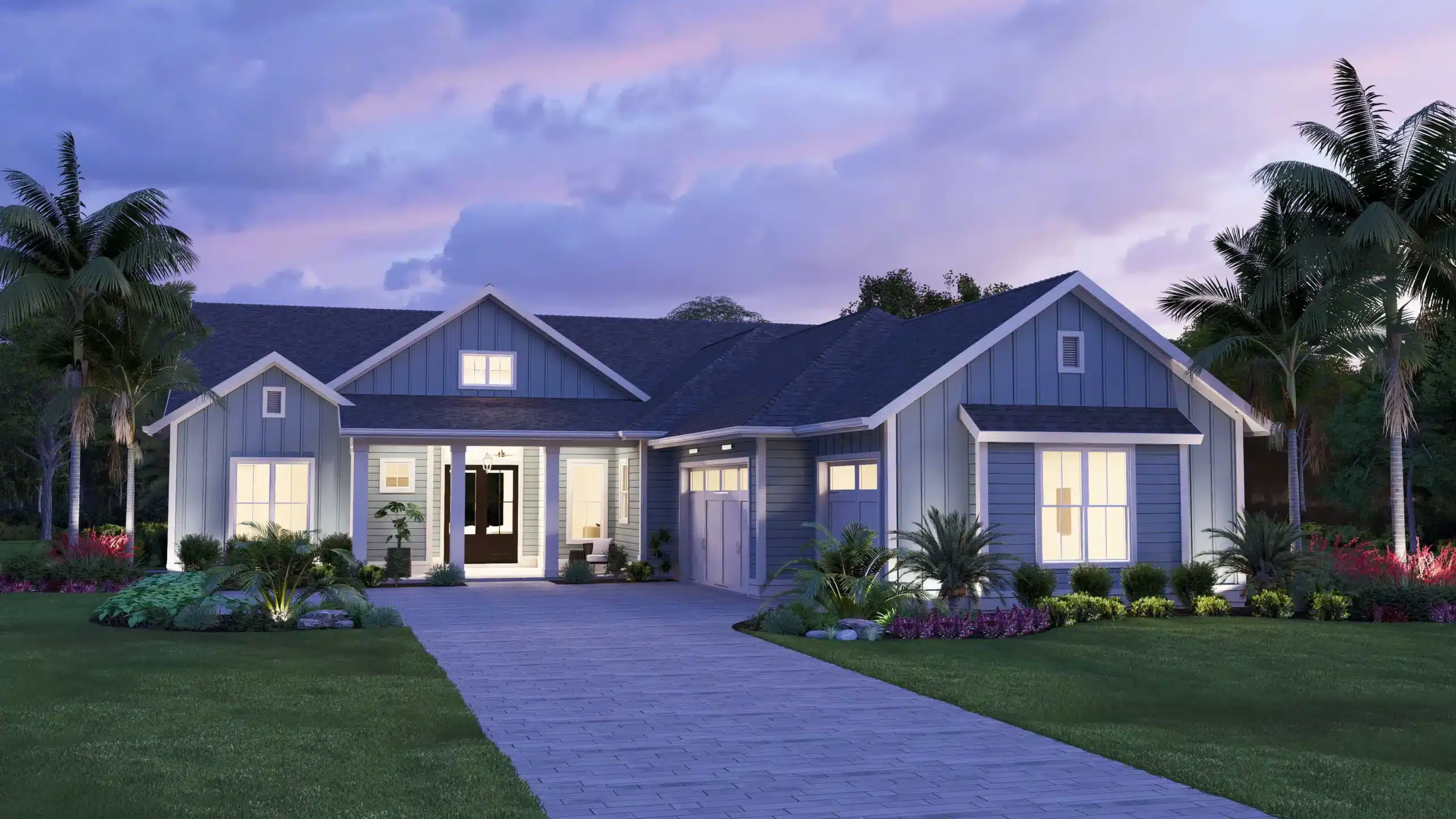 Alderbrook - Elevation A at Dusk