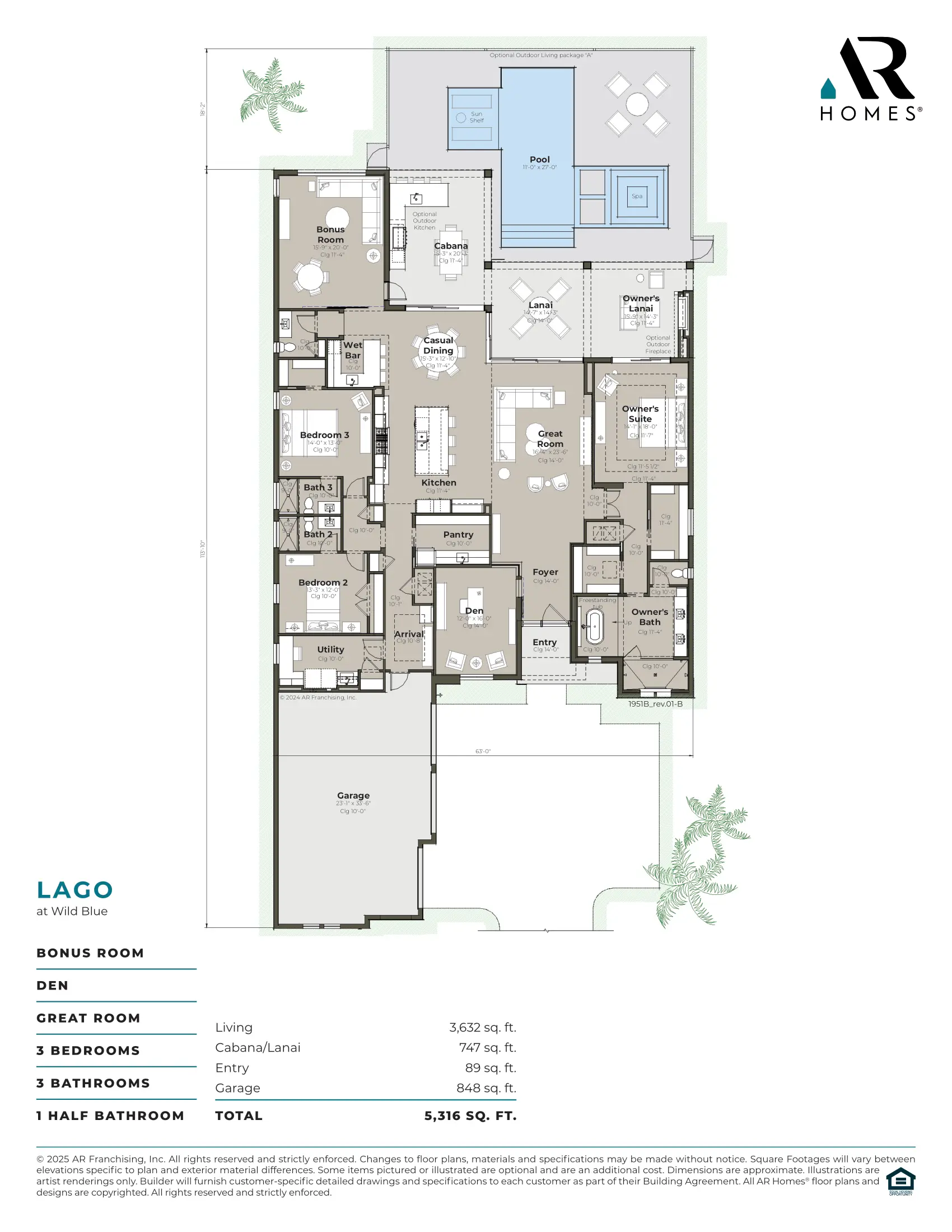 Lago Model Home at Wild Blue - Floor Plan